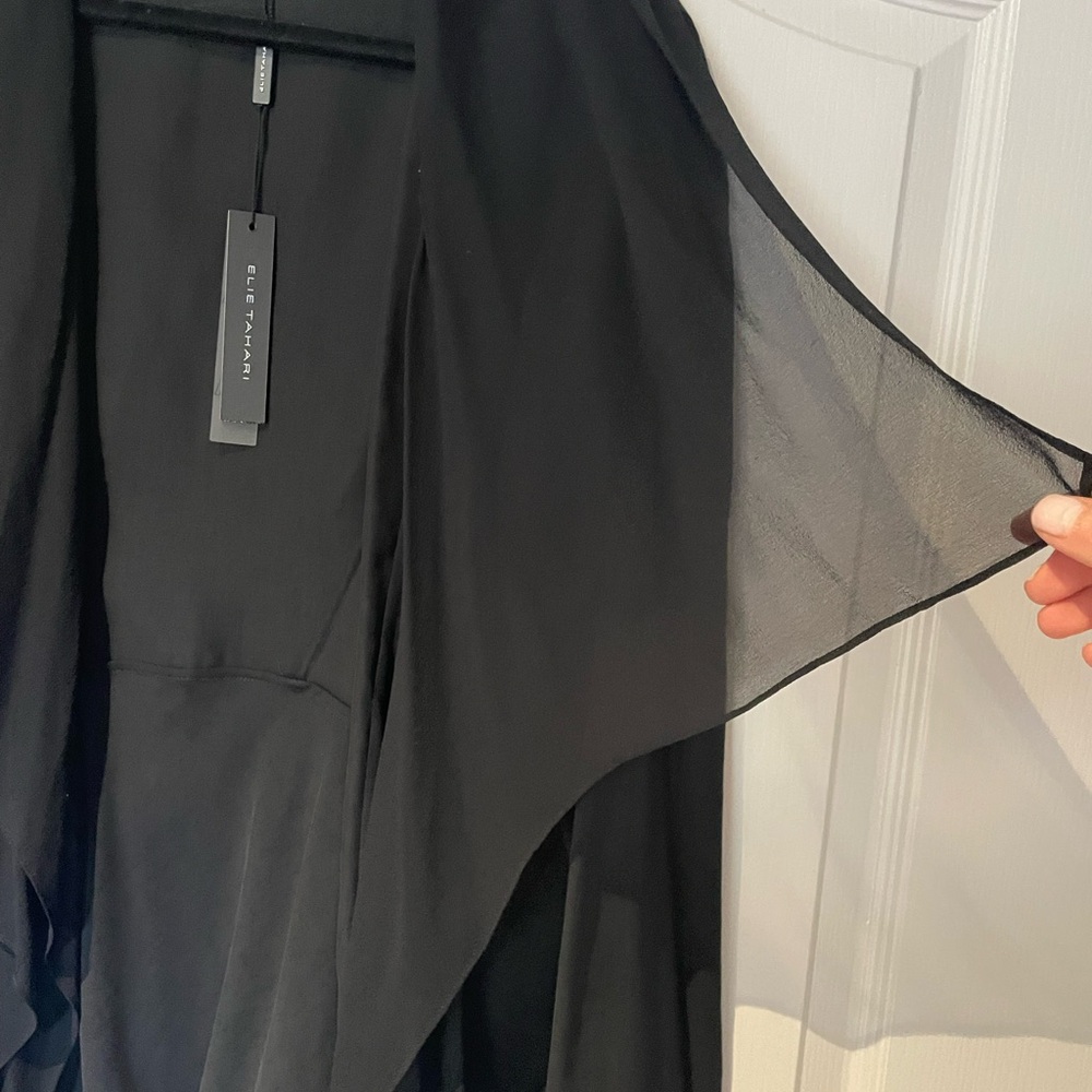 New With Tags Elie Tahari Black Draped Cardigan Jacket - medium - Picture 5 of 7